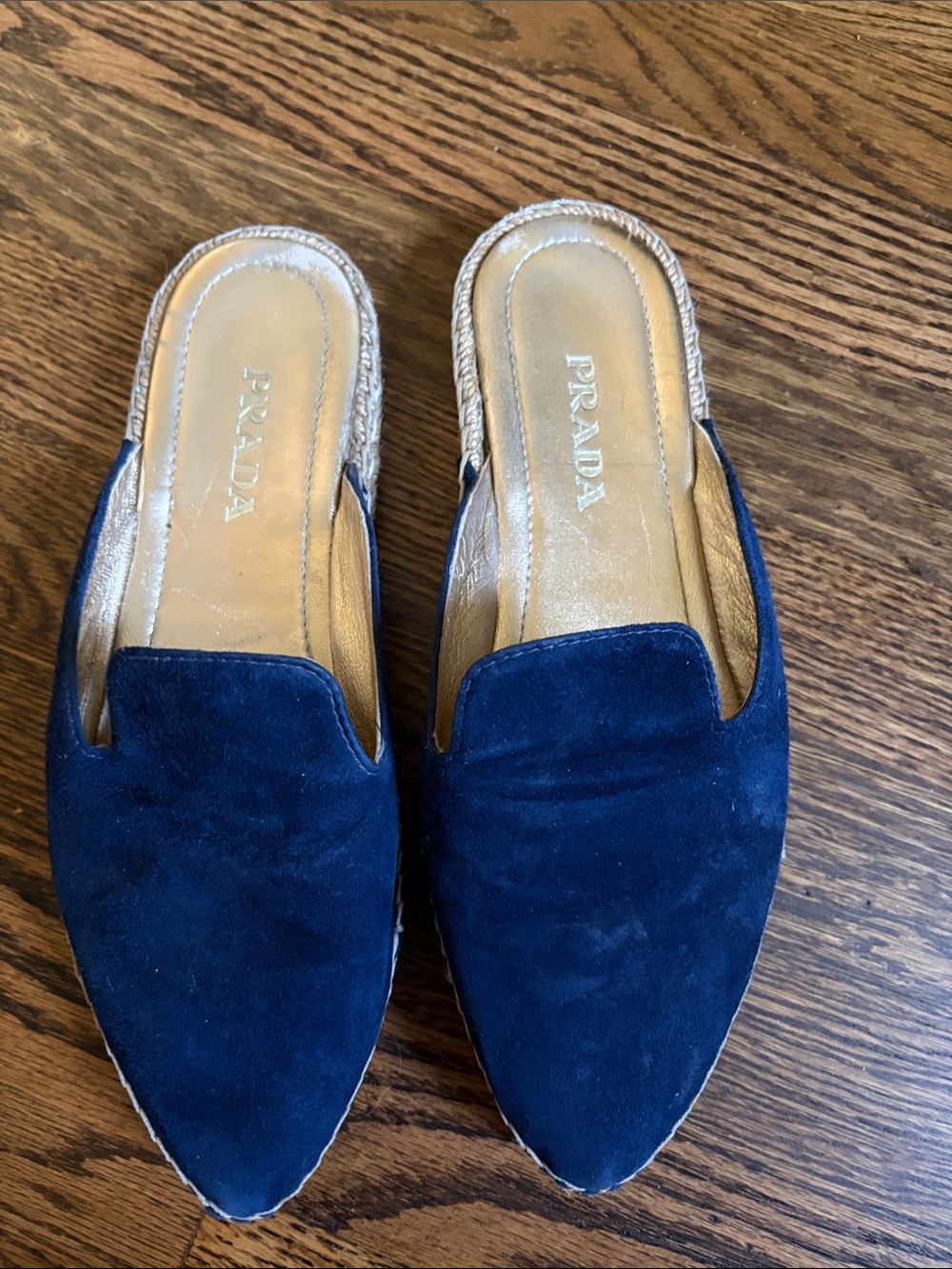 Prada Navy Suede Mules size 37 / 7